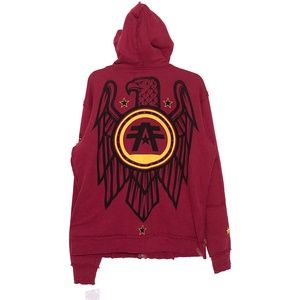 AMERICAN FIGHTER MENS XANADU EAGLE FULL ZIP HOODIE RED YELLOW BLACK M NEW NWT